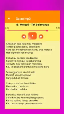 Kumpulan Lagu Galau offline android App screenshot 0