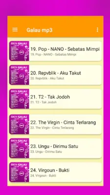 Kumpulan Lagu Galau offline android App screenshot 2